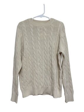 NEW J. Crew Crewcuts Kids Cable Knit Crewneck Sweater in Natural - Size M